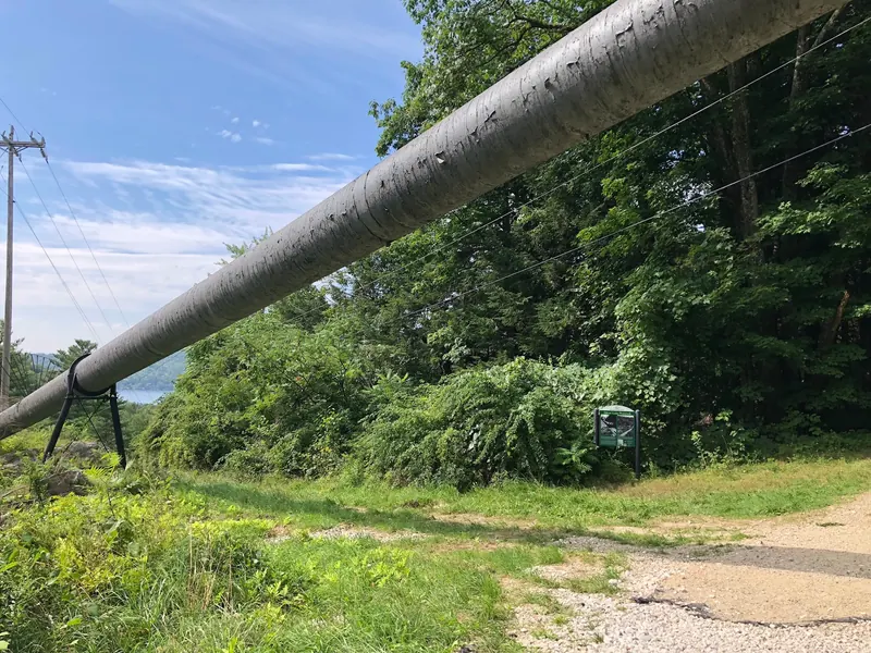 Silver Lake penstock crossing above the trail near Falls of Lana