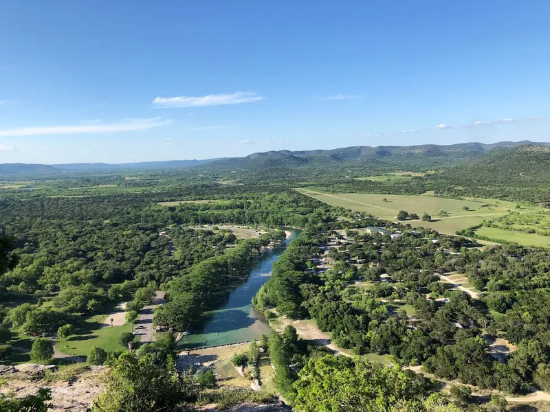Frio River and wooded valley seen from a hill in the Garner State Park photo collection