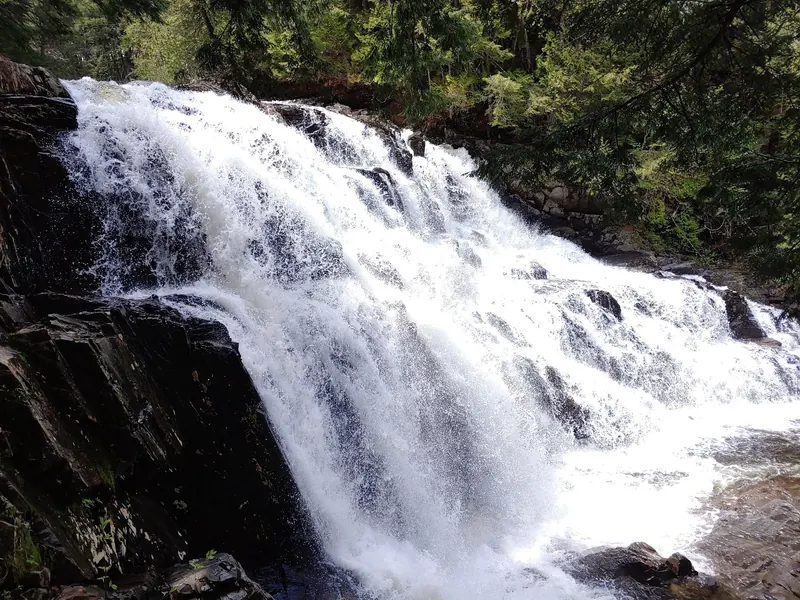Stronger-flow Houston Brook Falls waterfall view from the saved historical collection, not today's flow measurement